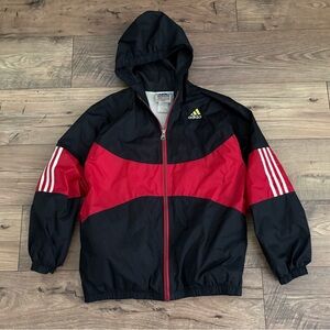 Rare VINTAGE Adidas Track Jacket Mens Large Black, Red And White